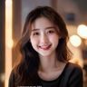 久久爱平台用户追剧达人小美的头像，年轻女性，甜美笑容，明亮室内环境，追剧爱好者形象